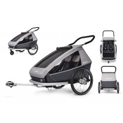 Croozer Keeke 2 carrello ammortizzato porta bimbi per bicicletta Grigio